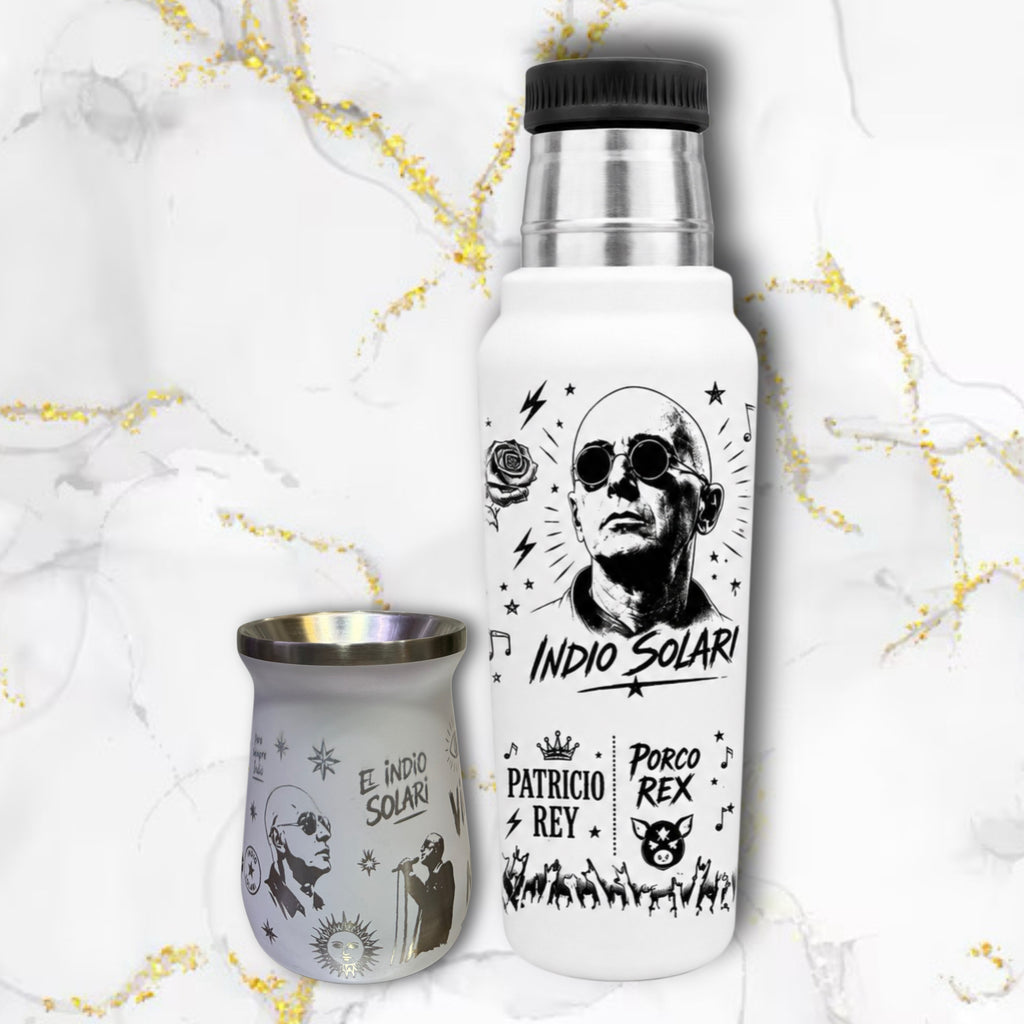 Set Termo + Mate / INDIO SOLARI / 1L - Bombilla de regalo