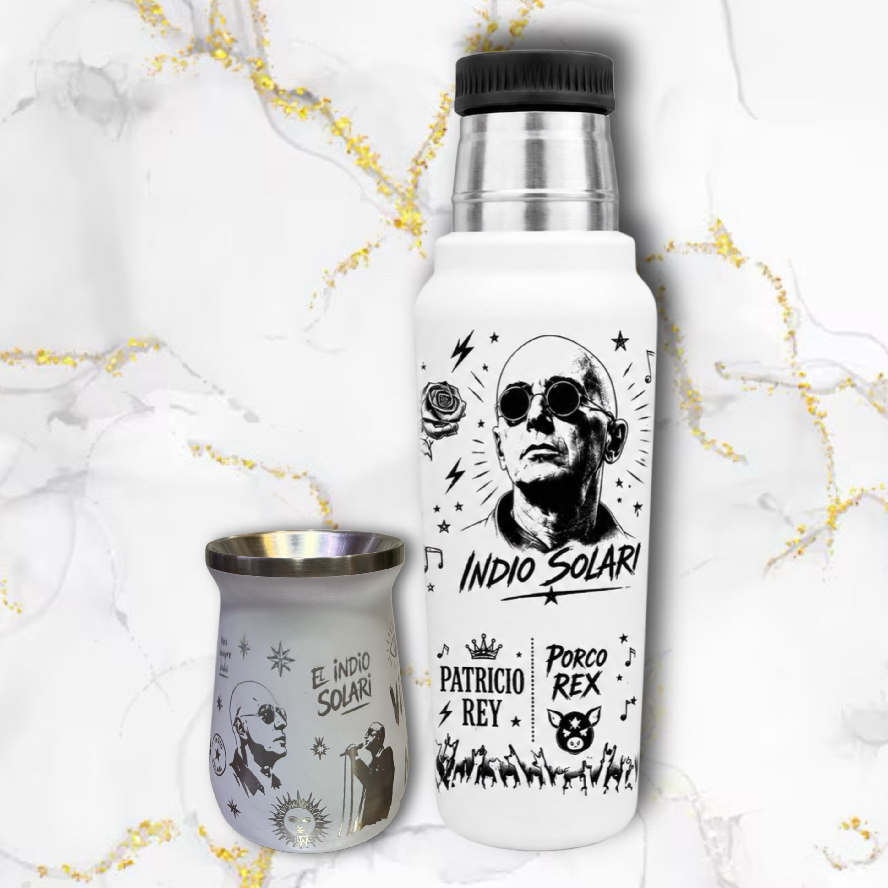 Set Termo + Mate / INDIO SOLARI / 1L - Bombilla de regalo