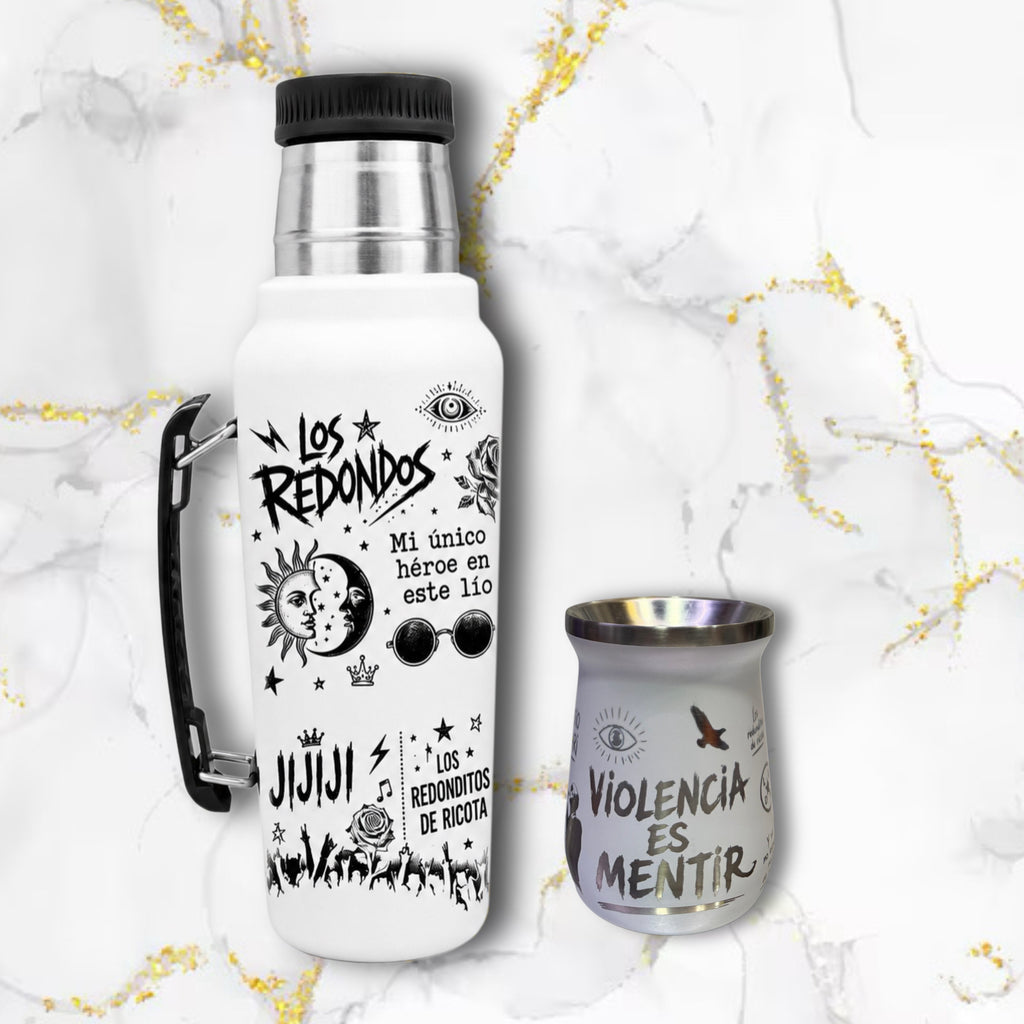 Set Termo + Mate / INDIO SOLARI / 1L - Bombilla de regalo