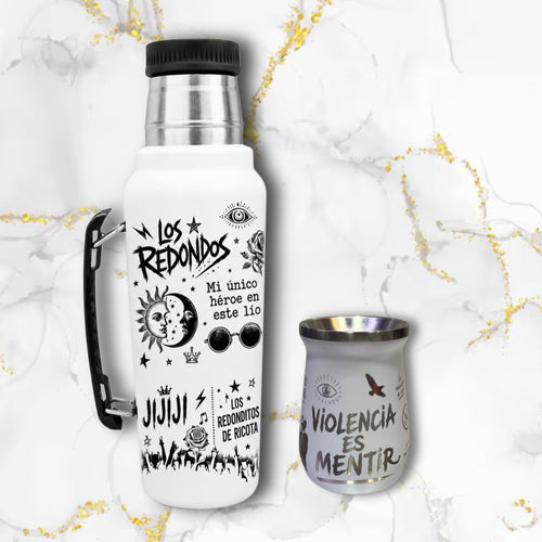 Set Termo + Mate / INDIO SOLARI / 1L - Bombilla de regalo