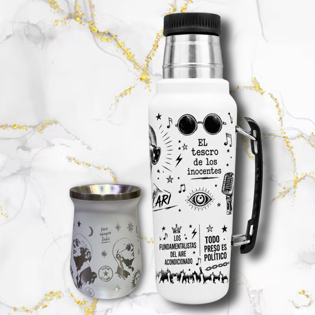 Set Termo + Mate / INDIO SOLARI / 1L - Bombilla de regalo