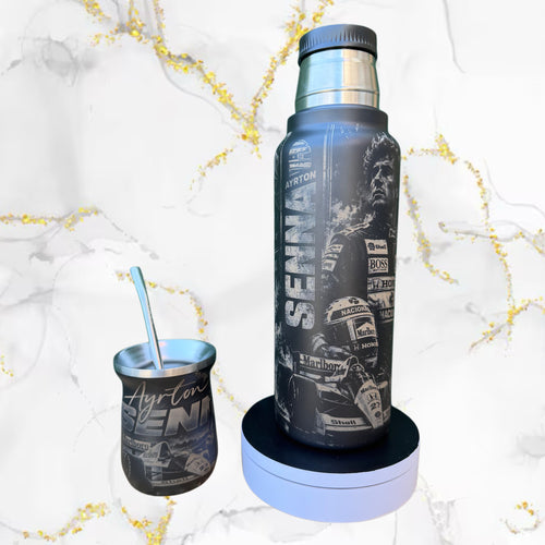 Combo Termo + Mate Inox / Ayrton Senna / Diseño 1