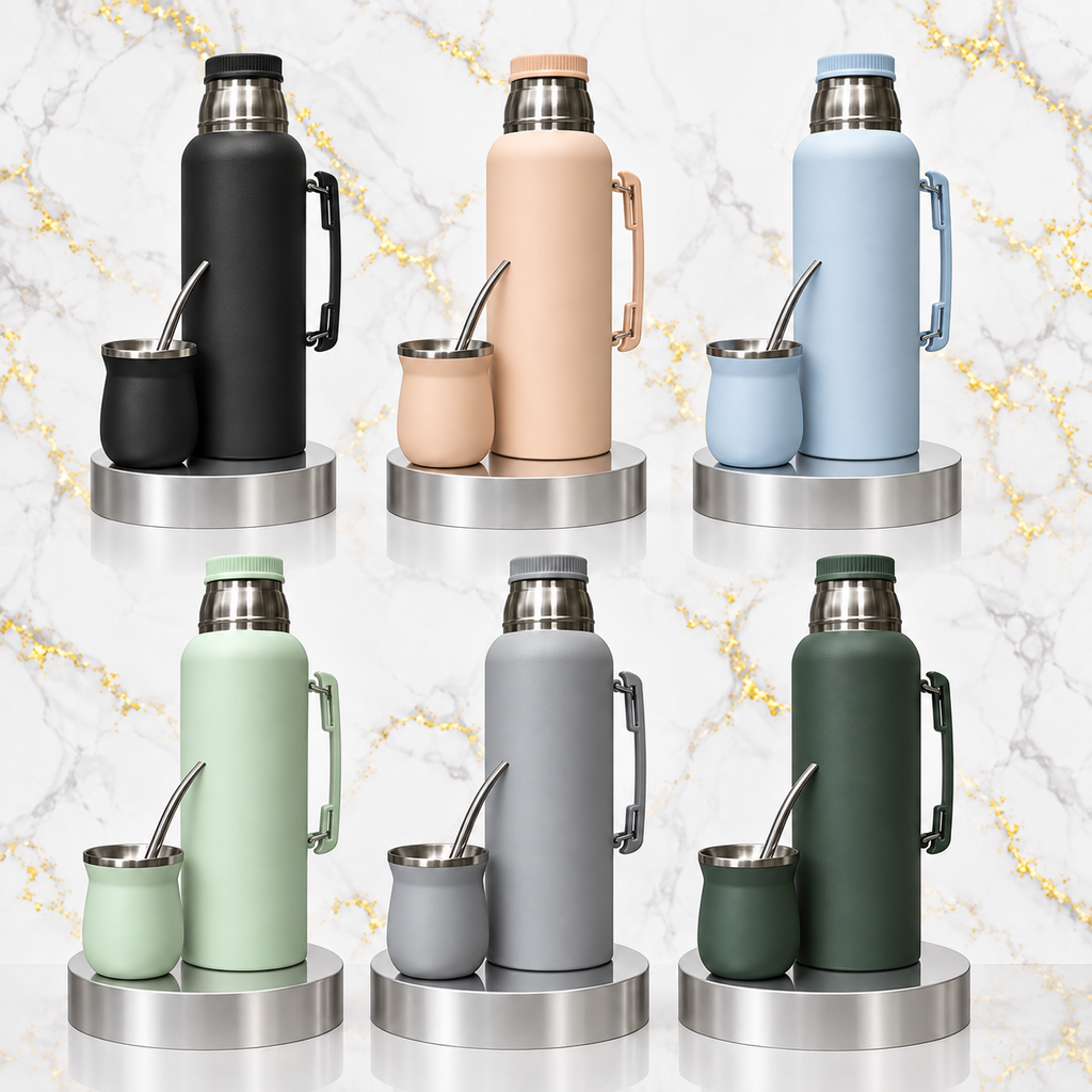 Set Termo + mate Inox / Personalizado 360 °
