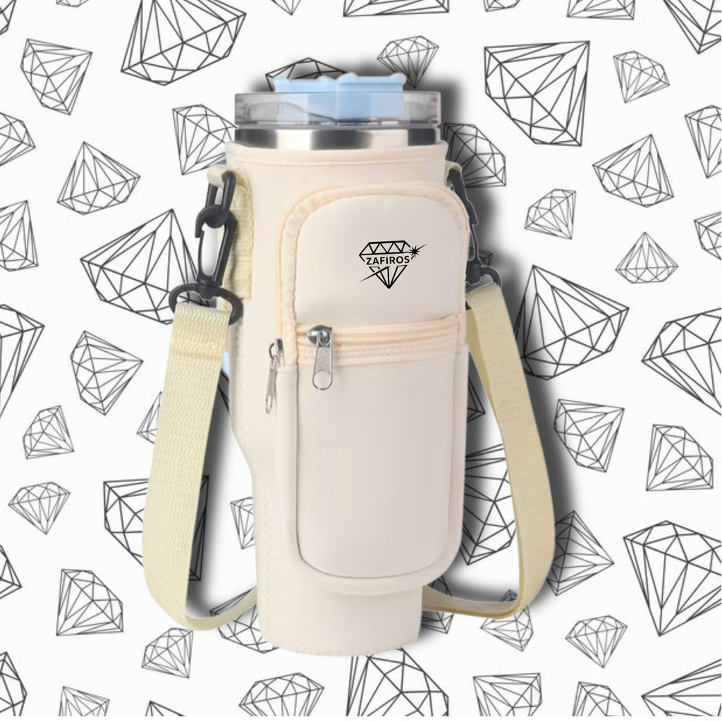 Bandolera para Vaso Trendy / Zafiros / Beige